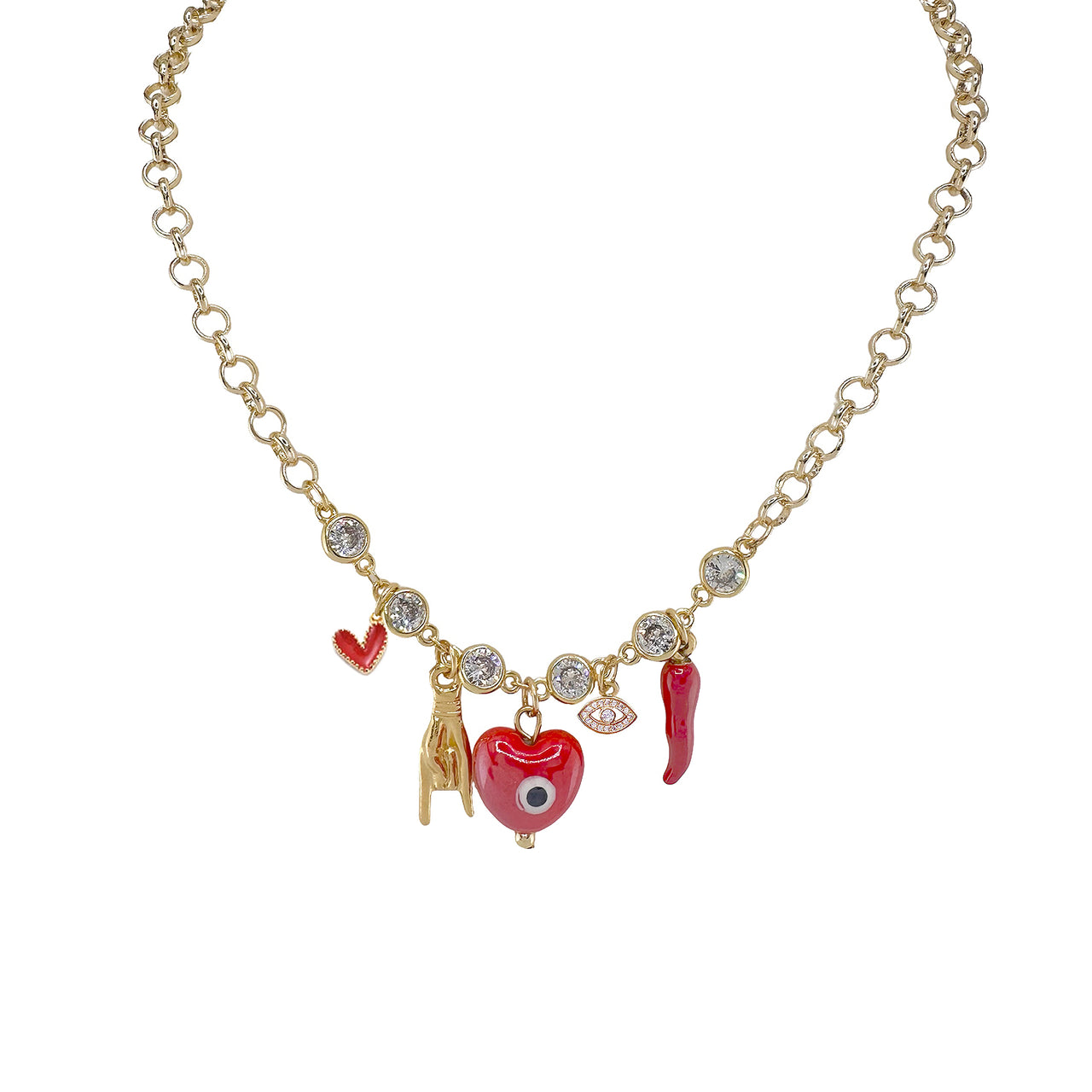 Alessia Corno Italian Horn Love Charm Necklace