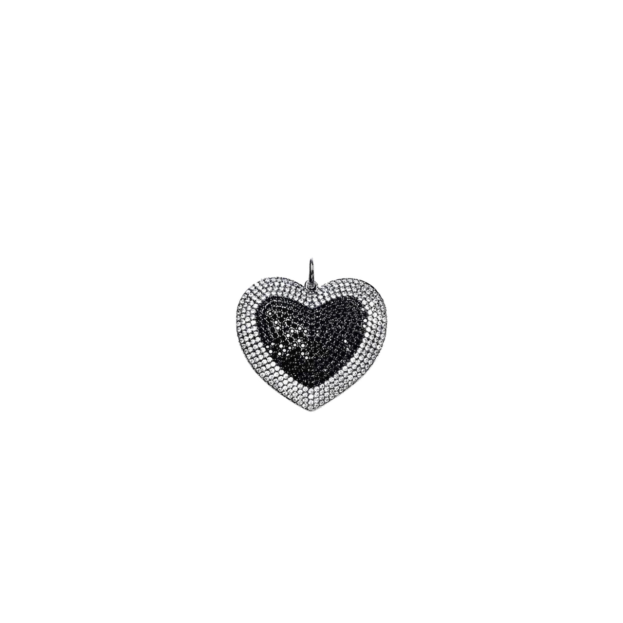 Black Diamond & Gunmetal Heart Charm