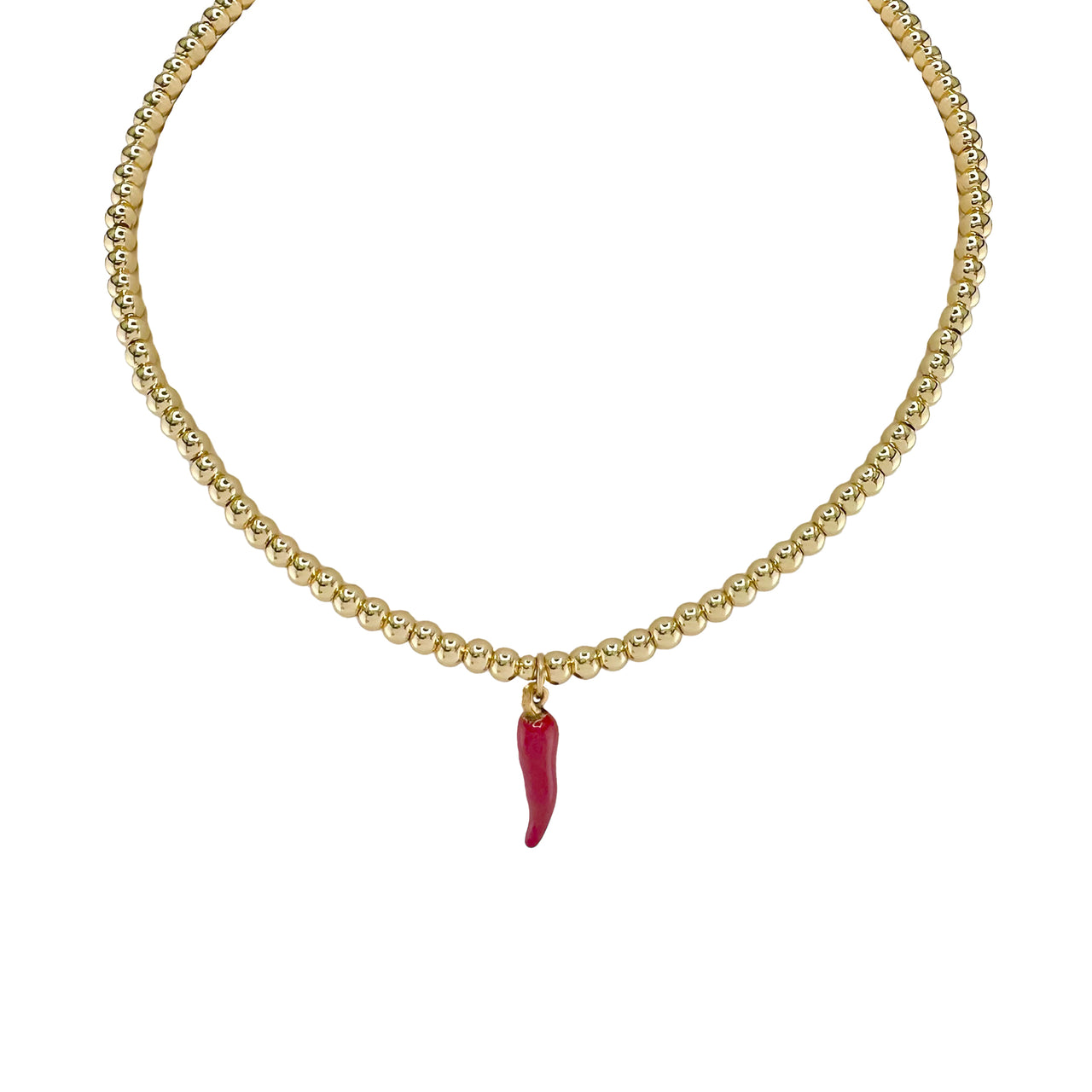 Kristina Red Horn Choker Necklace