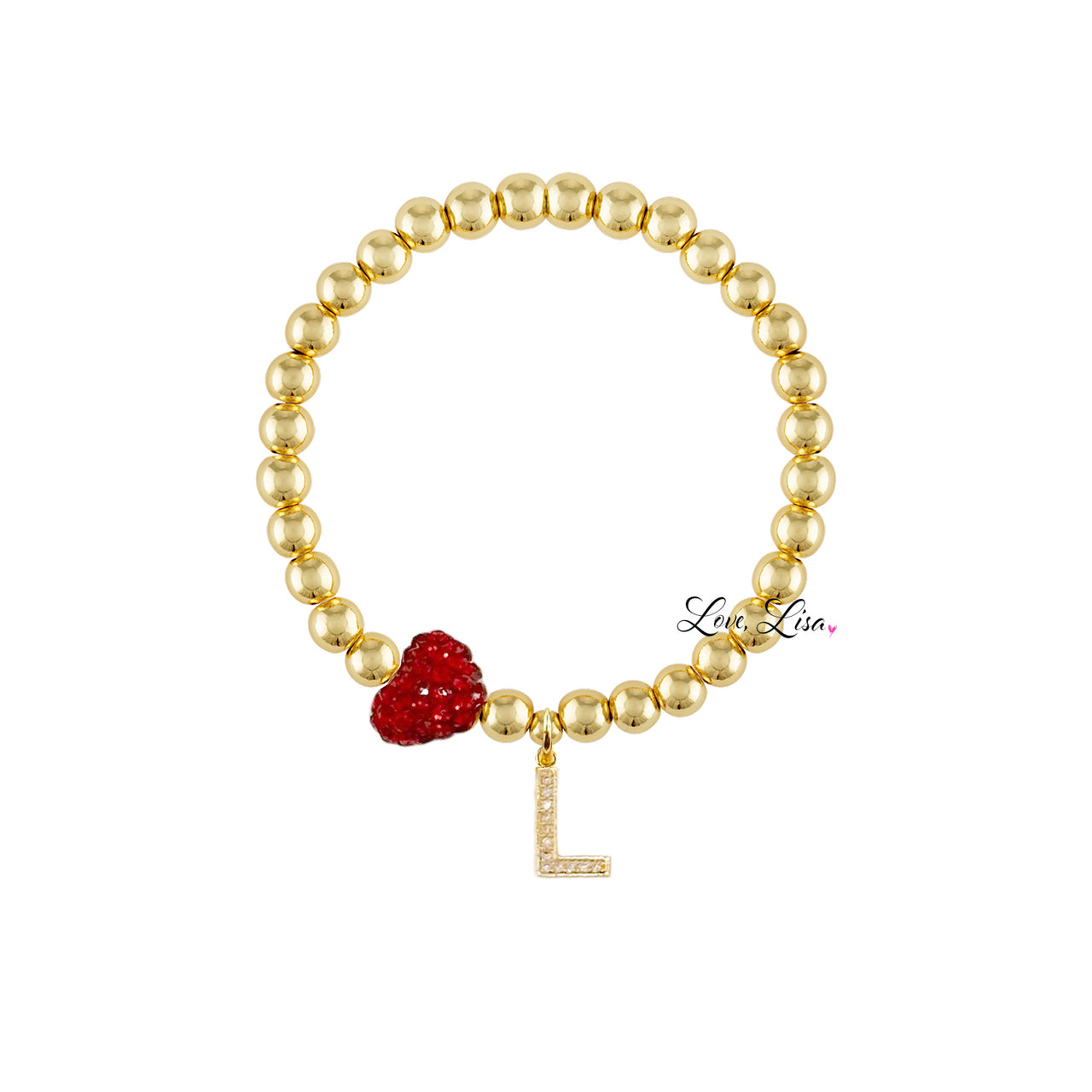 Milania Sweet Heart Initial Bracelet