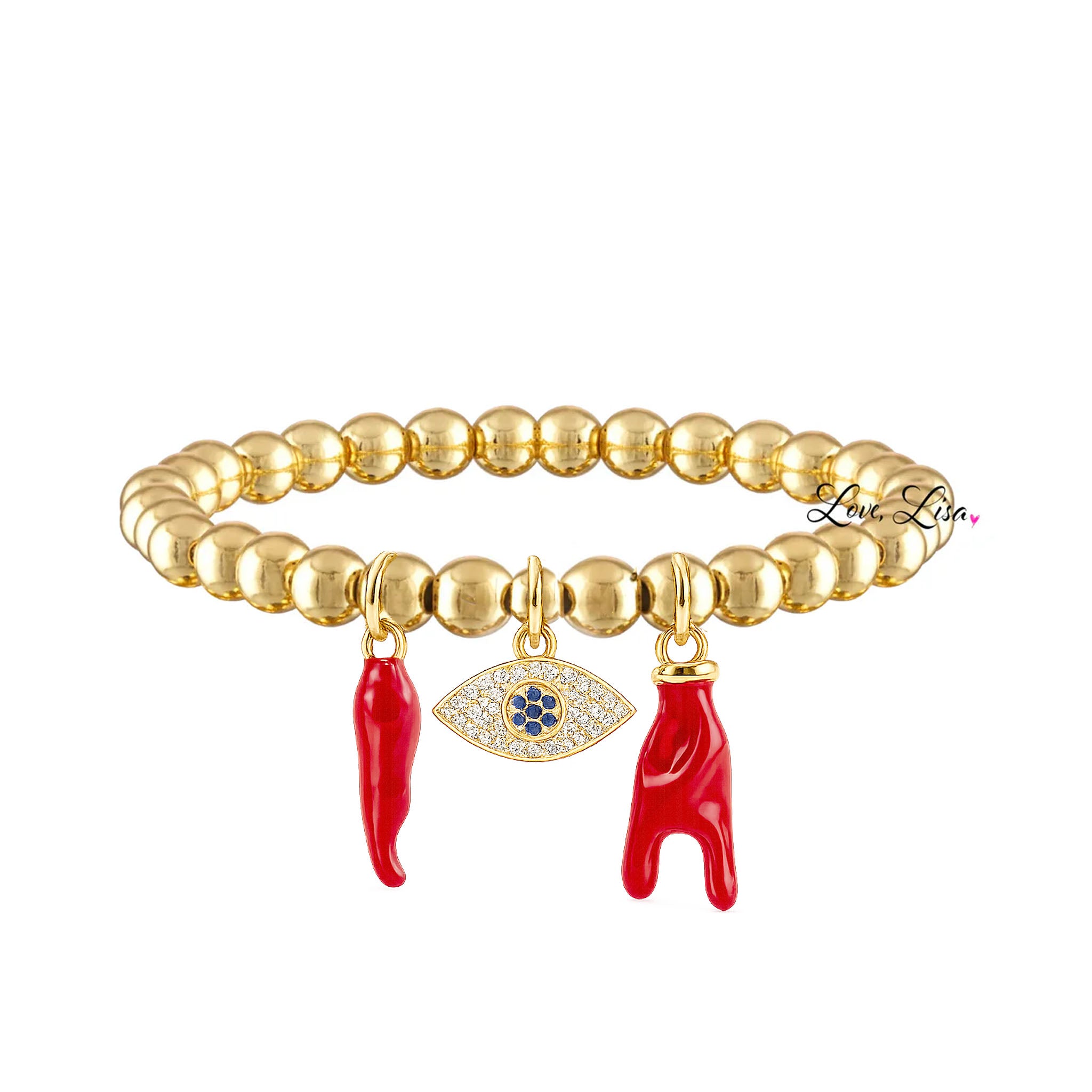 Nicoletta Italian Horn Evil Eye Bracelet