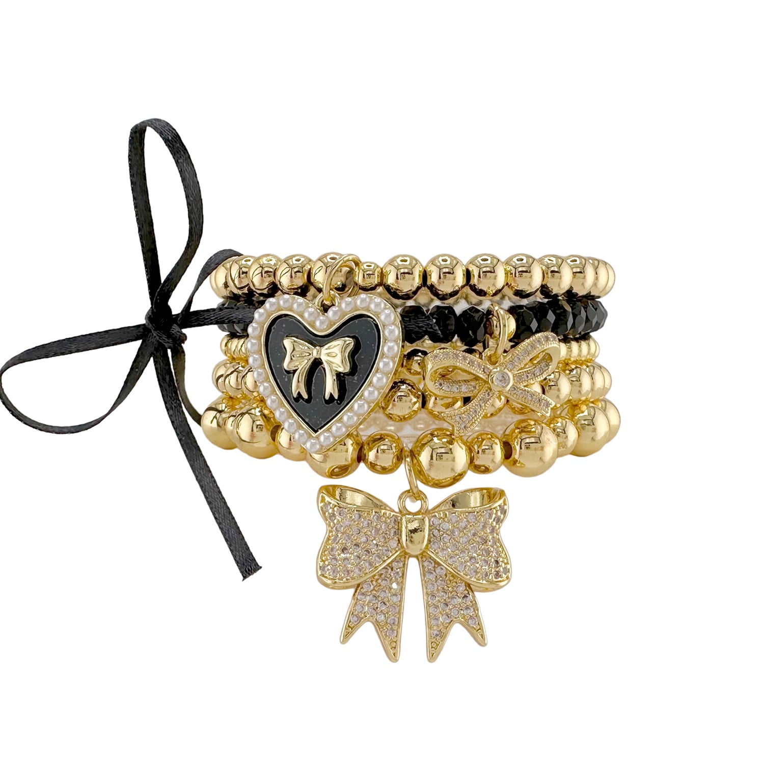 Charming Bow-Themed Bracelet Bow Charm | Beaded Bracelets - Little Words Project main image 4