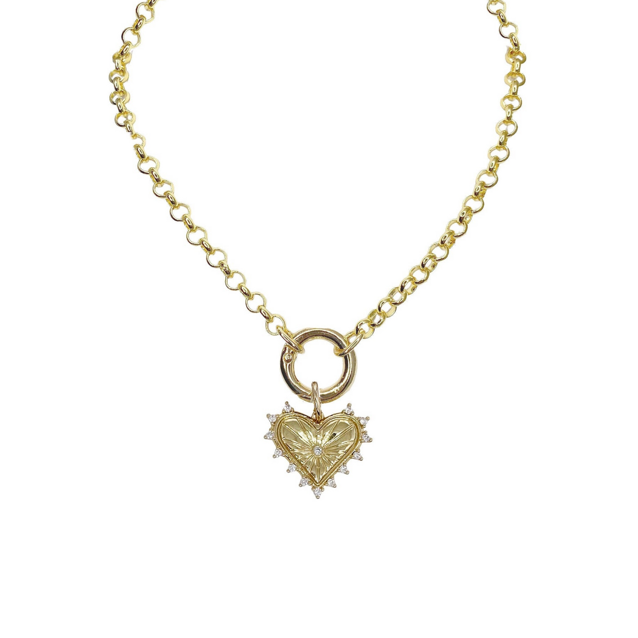 Sarah Diamond Style Heart Necklace