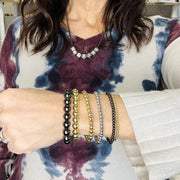 love lisa 3mm beaded bracelets mixed stack on wrist