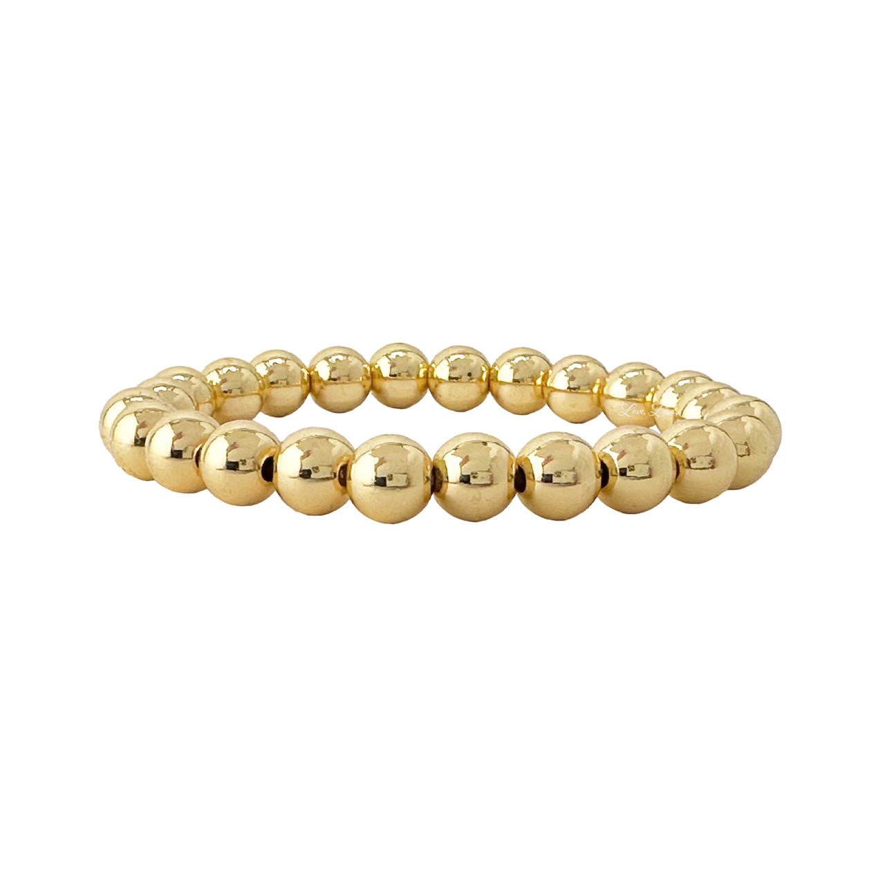 8mm beaded bracelet gold polished stretch bracelet love lisa