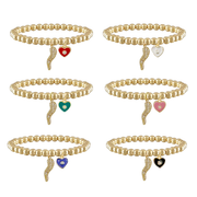brandi gold beaded love lisa bracelets with italian horn pave charms and enamel evil eyes.