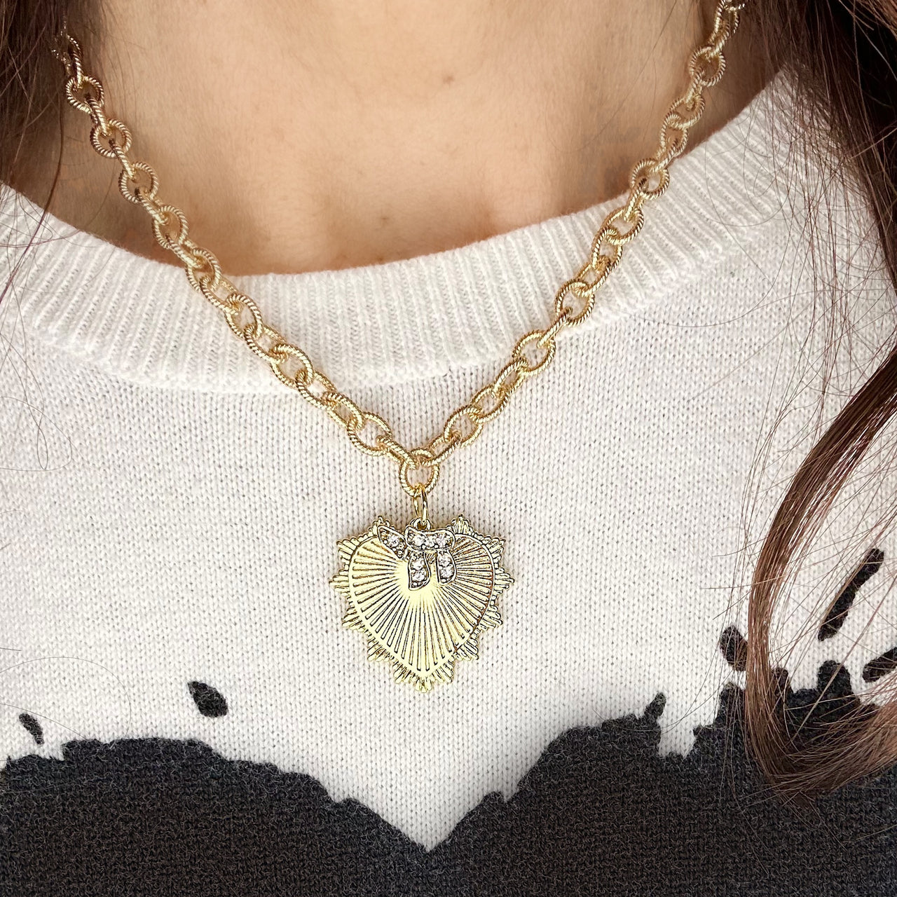 Stacy Star of David Heart / Chai Heart Necklace