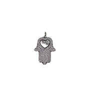 Gunmetal Hamsa charm with sparkling detail