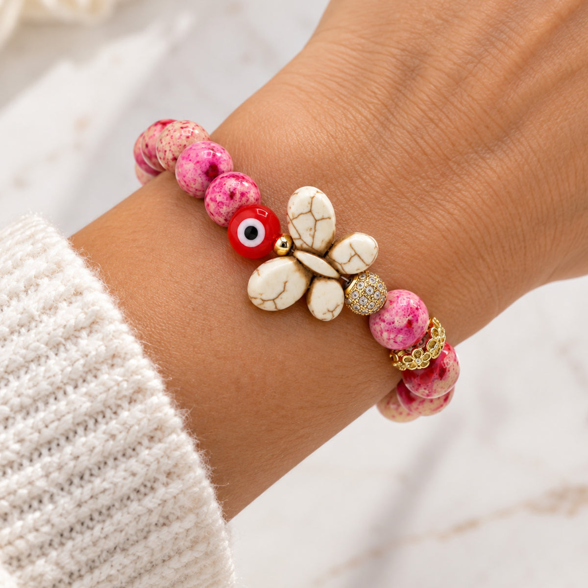 Wish & Wonder Sea Sediment Jasper Beaded Bracelet