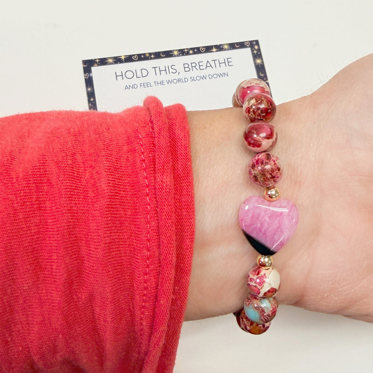 Worry Stone Sea Sediment Jasper Bracelet