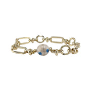 Love Lisa Valeria evil eye magnetic chain link bracelet white cornsilk enamel bead protection jewelr
