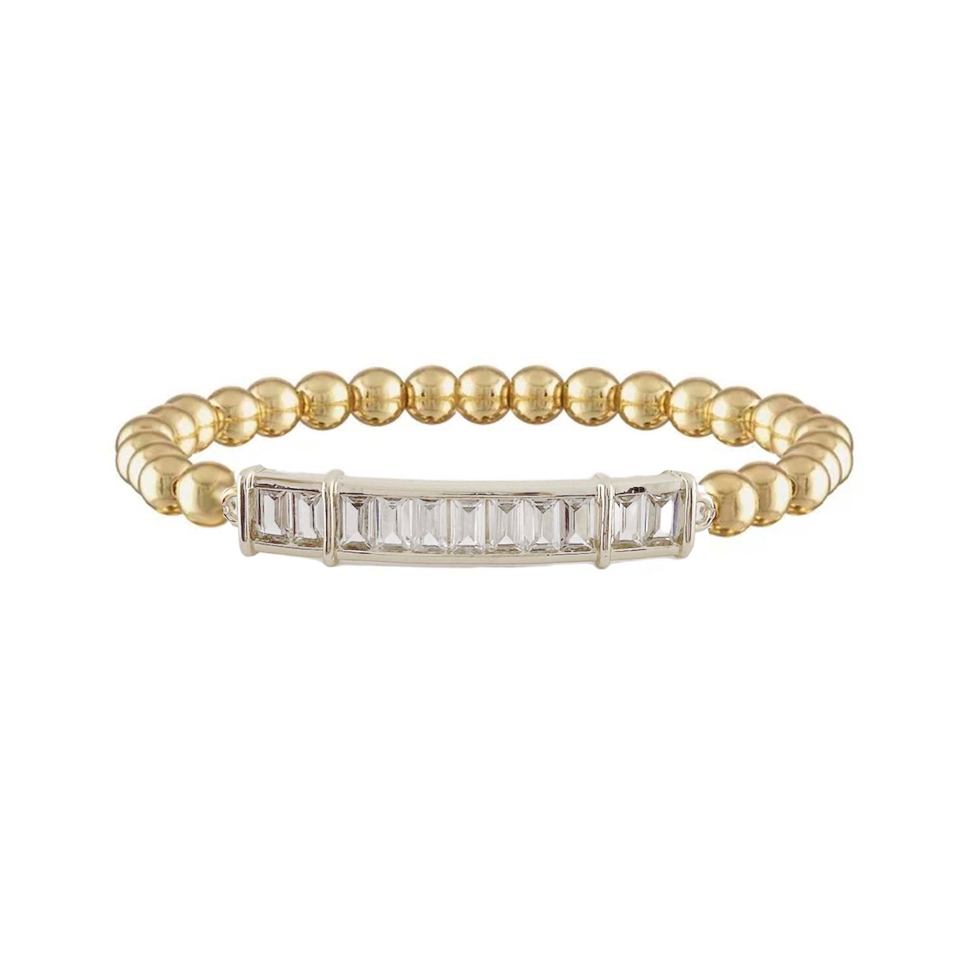 alicia baguette bar bracelet gold and silver mixed metal beaded bracelet love lisa