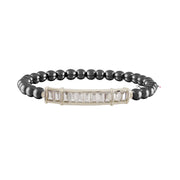 alicia baguette bar bracelet gunmetal crystal stretch bracelet love lisa