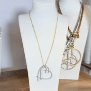 Love Lisa always yours heart necklace gold heart pendant displayed on chain gift jewelry