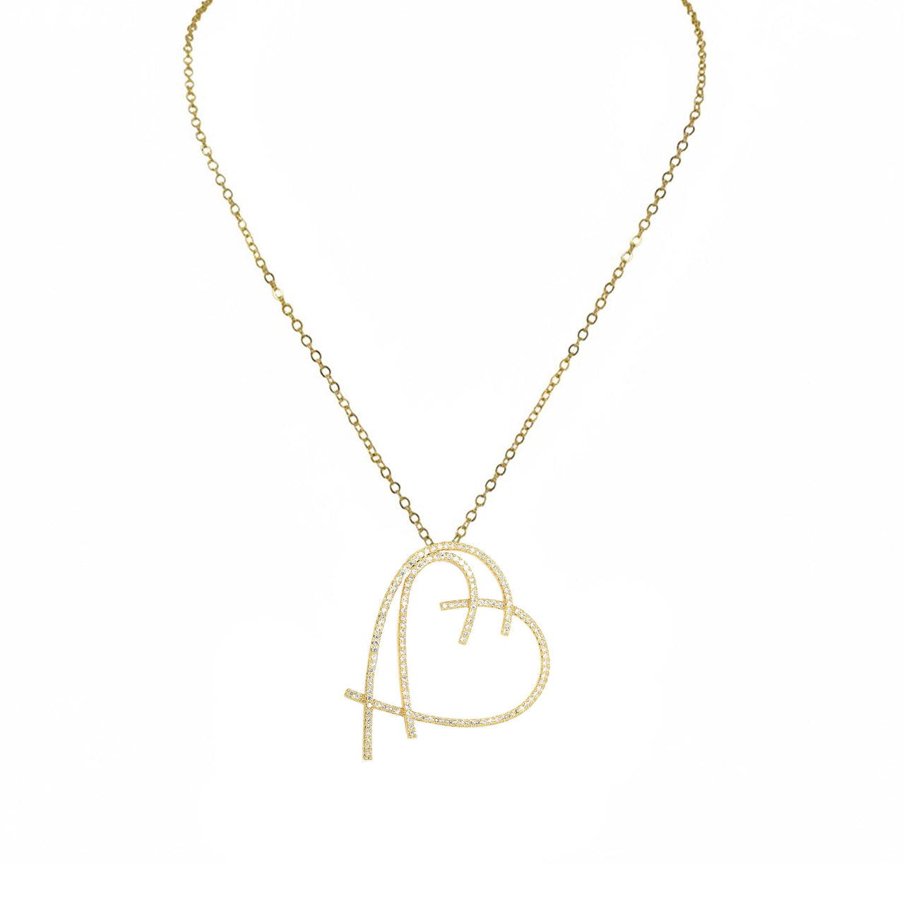 Love Lisa always yours heart necklace gold sculpted heart pendant gift for her everyday jewelry