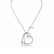 always yours heart necklace silver sculpted heart pendant minimalist jewelry gift for her