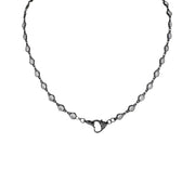 amanda crystal heart clasp necklace gunmetal chain jewelry love lisa