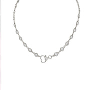 amanda crystal heart clasp necklace silver heart clasp chain love lisa