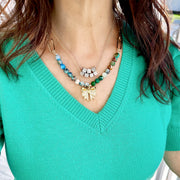 Amelia personalized necklace layered with multiple letters