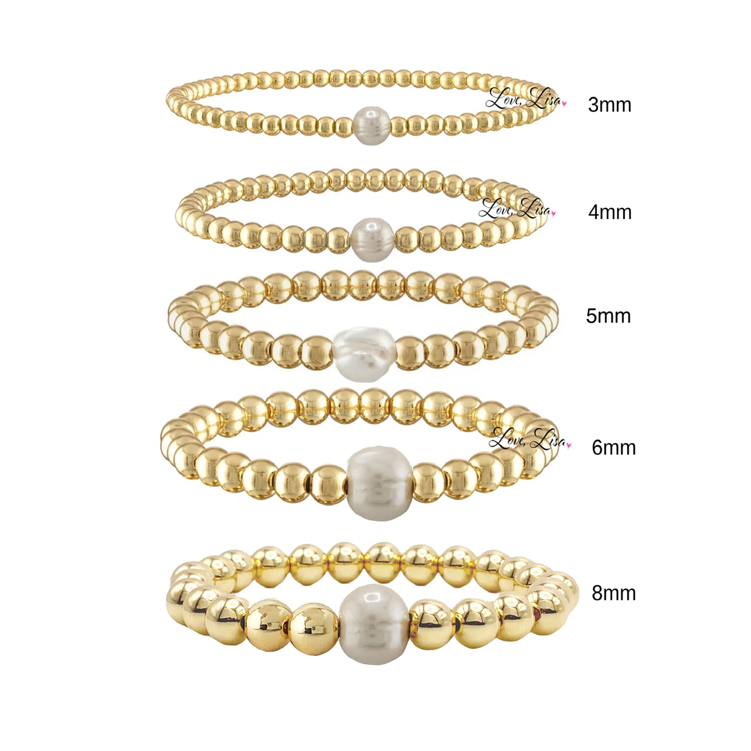 amy build your own pearl stack beaded bracelet size options love lisa