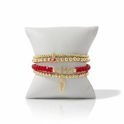 Angel Number Bracelet by Love Lisa in red with gold angel number charm