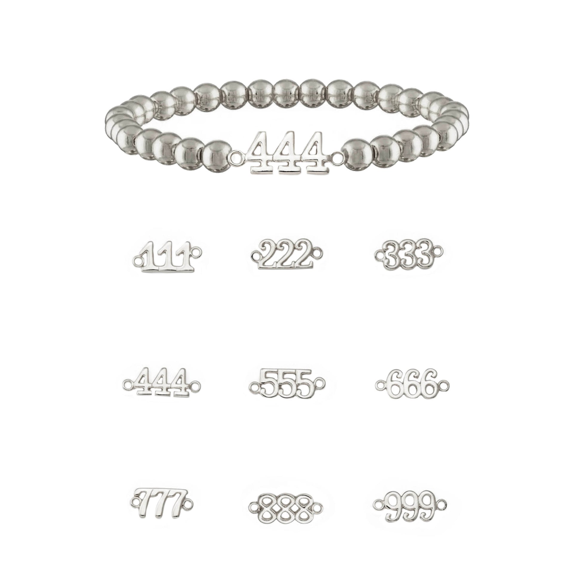 Angel Number Bracelet by Love Lisa in silver with crystal number charm