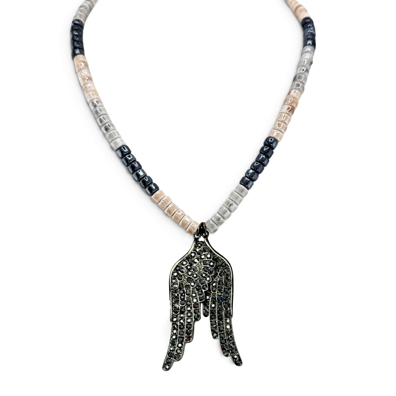 Celeste Angel Wing Ceramic Necklace