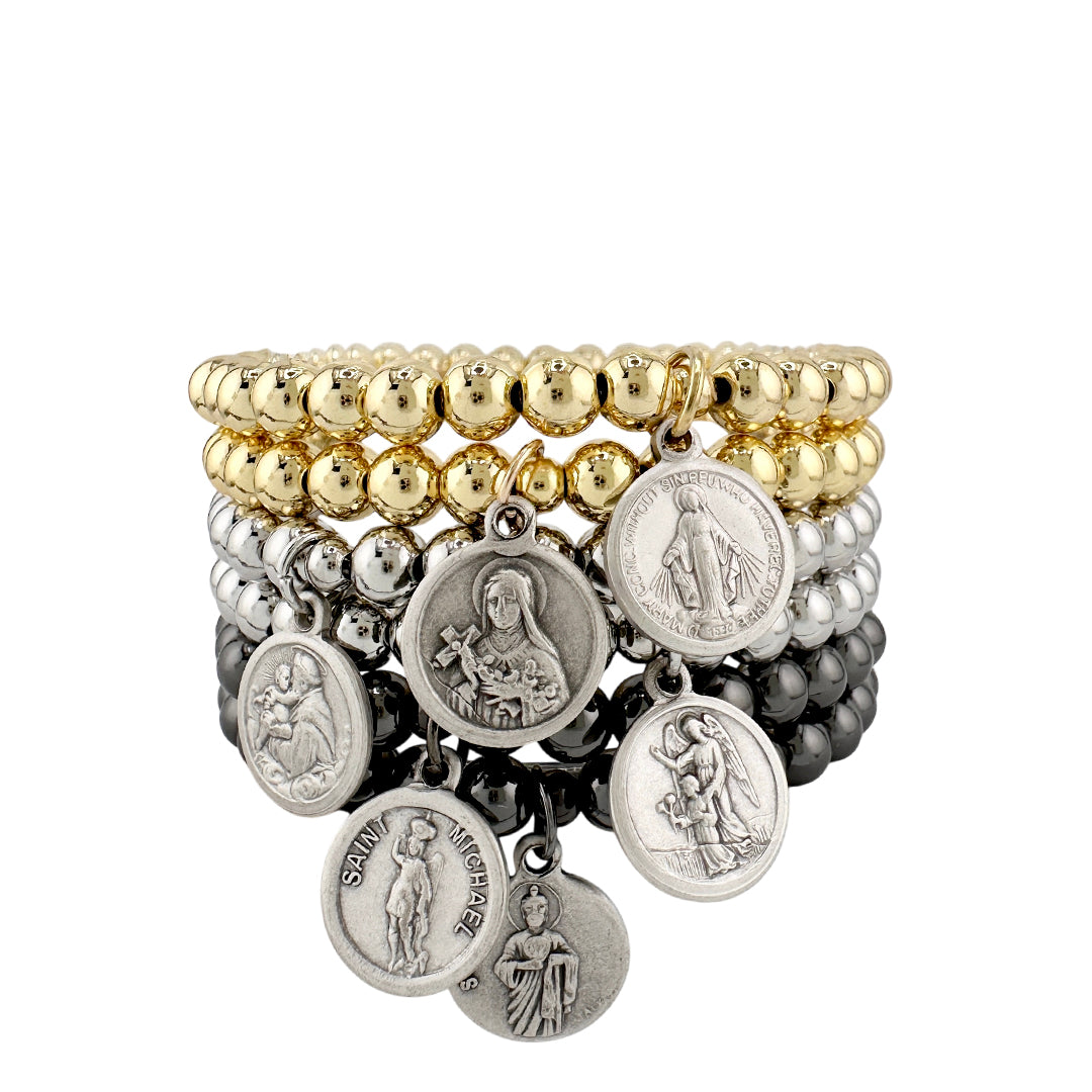 Love Lisa Anna Devoted Saints Bracelet stack

