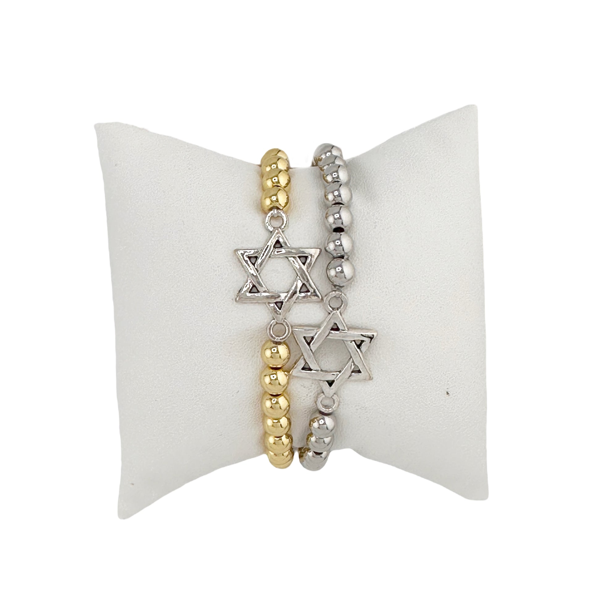 love lisa antique silver star of david bracelet pillow display