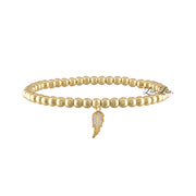 arlet angel wing beaded bracelet gold 4mm beaded stretch bracelet with cz angel wing charm by love lisa