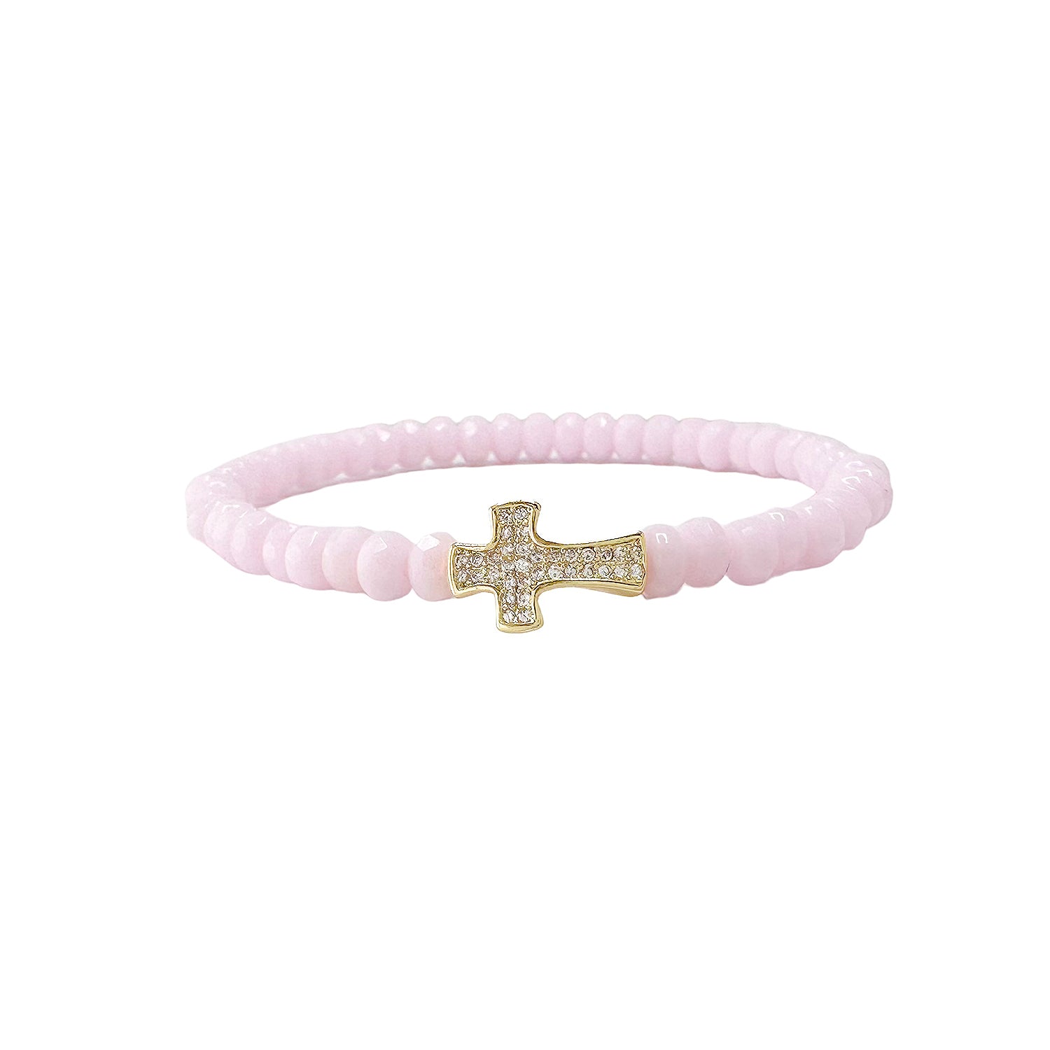 misty rose harper cross bracelet pink crystal bead bracelet Love Lisa