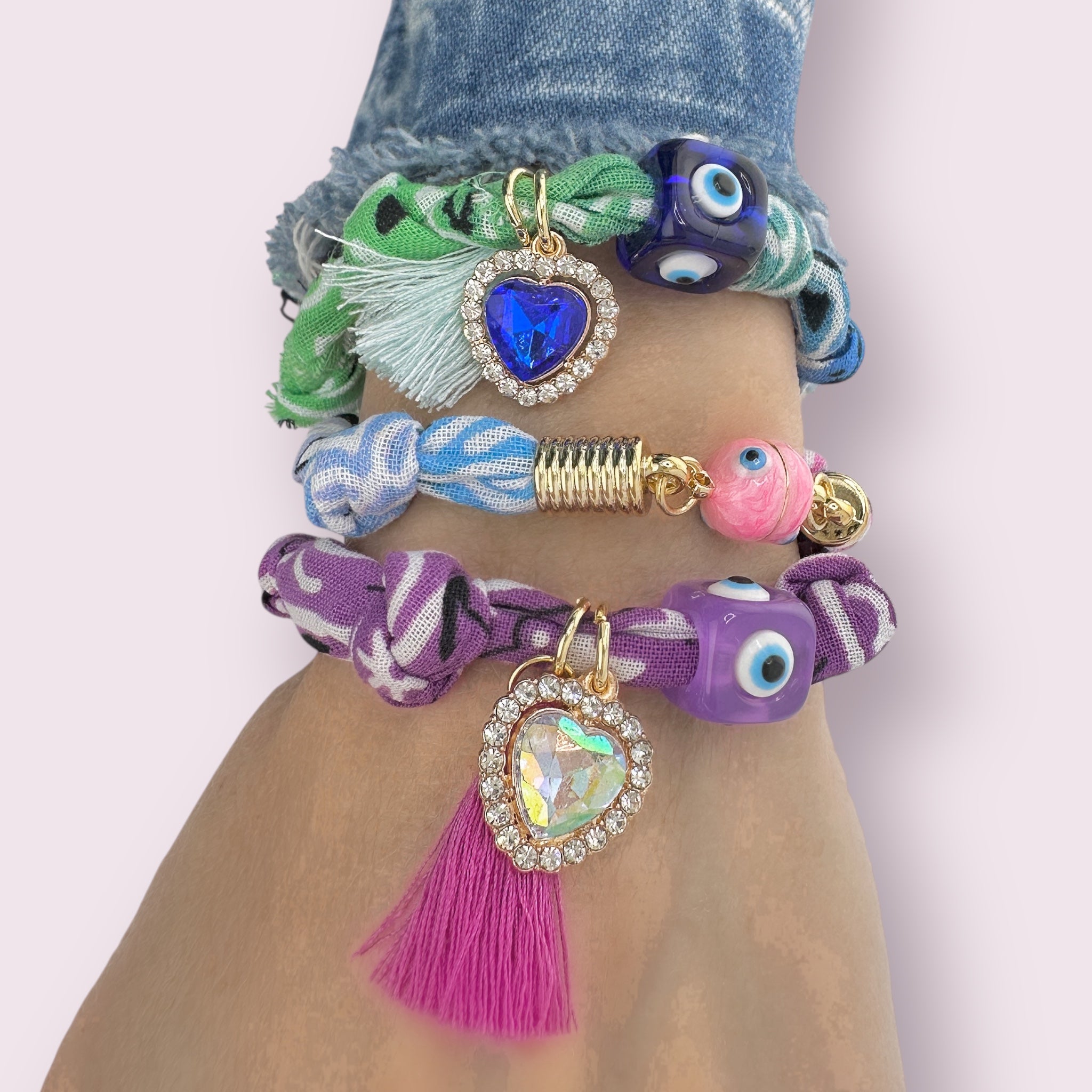 Ashleigh Evil Eye Tassel Bracelet with Magnetic Clasp | Love, Lisa