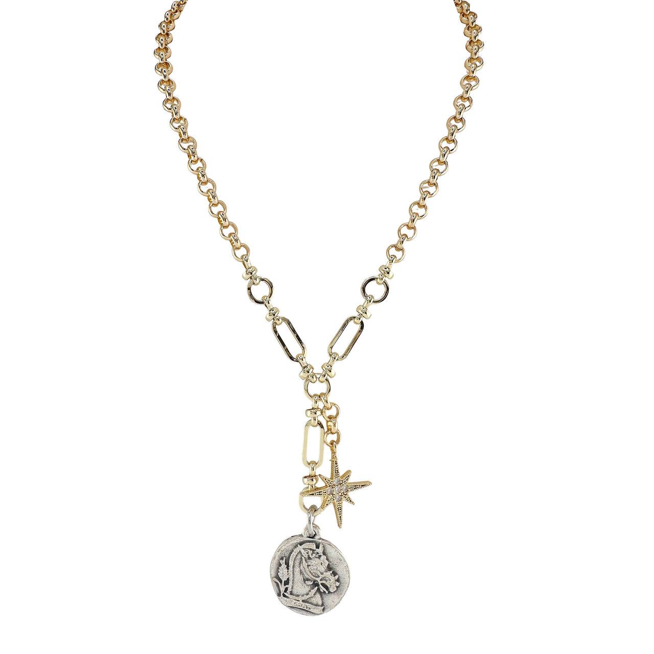 Love Lisa Athena Horse Coin Necklace gold