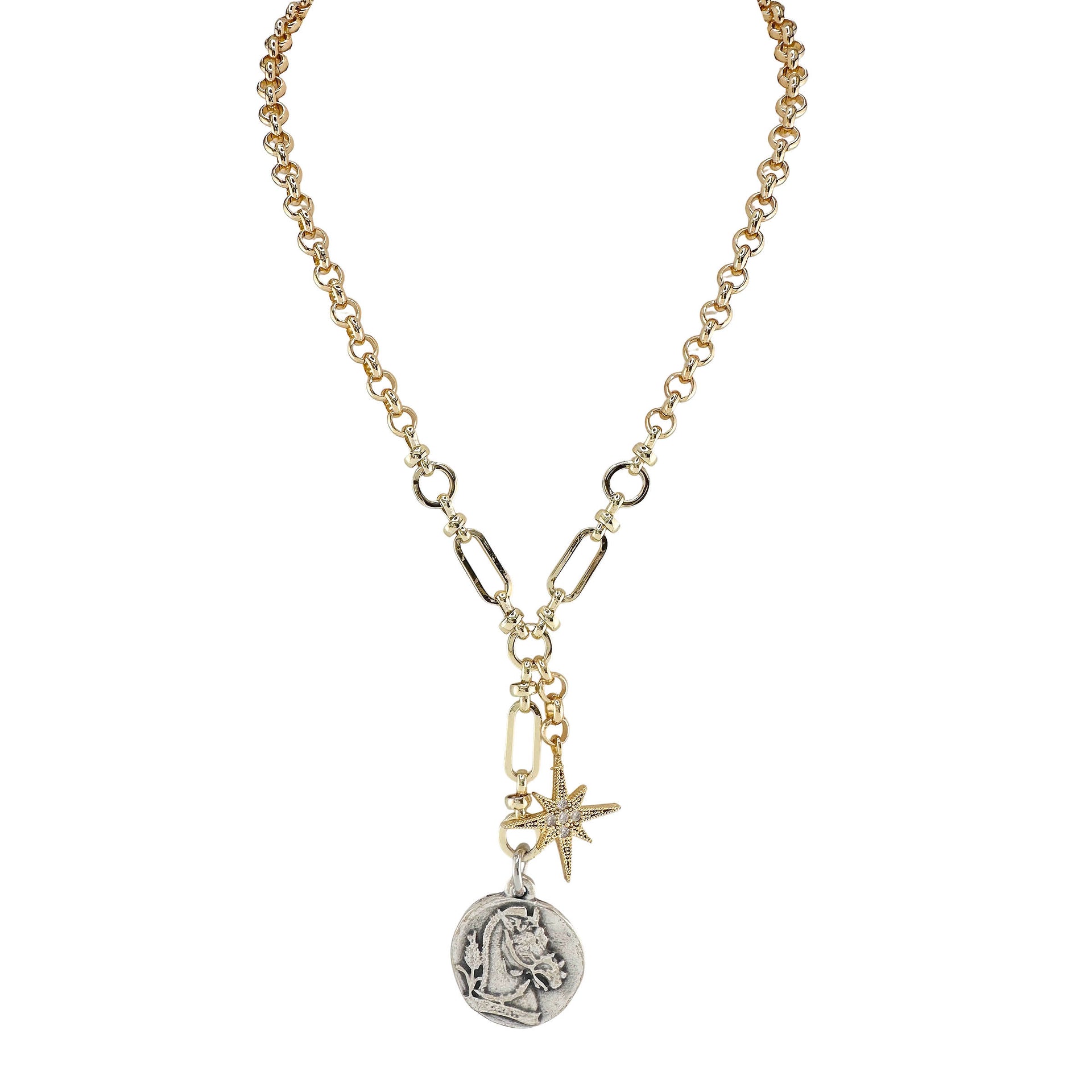 Love Lisa Athena Horse Coin Necklace gold