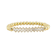 baguette stretch beaded bracelet gold with clear baguette accents love lisa