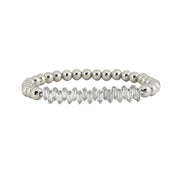 baguette stretch beaded bracelet silver with classic diamond look love lisa