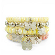 bailey color butterfly bracelet stack honey citrine gemstone bracelets with gold butterfly charms layered