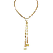 Bailey butterfly drop necklace sunset nectar with warm crystal bead strands gold chain and butterfly charm detail