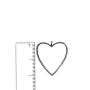 Modern gunmetal heart pendant for edgy custom jewelry measurements