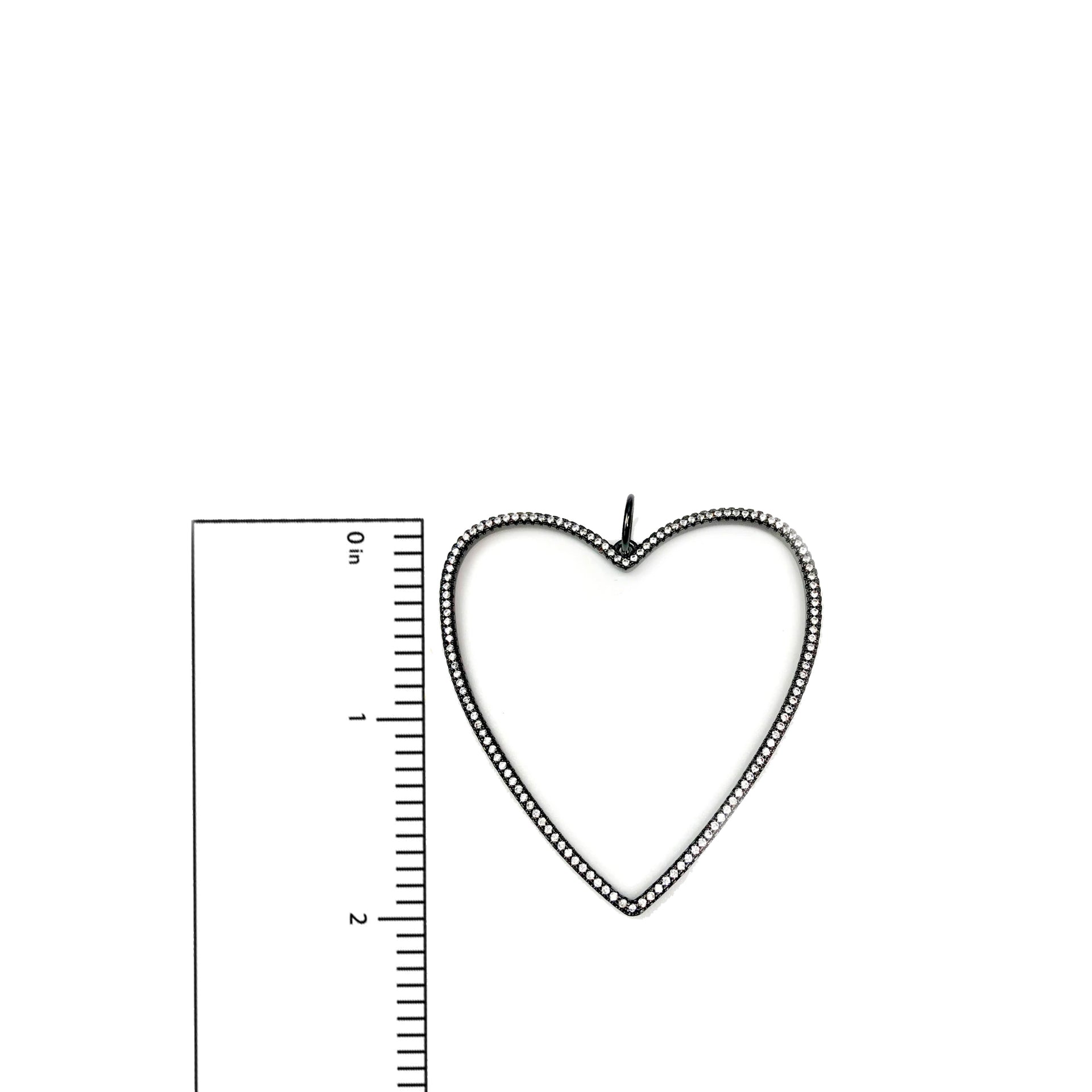 Modern gunmetal heart pendant for edgy custom jewelry measurements