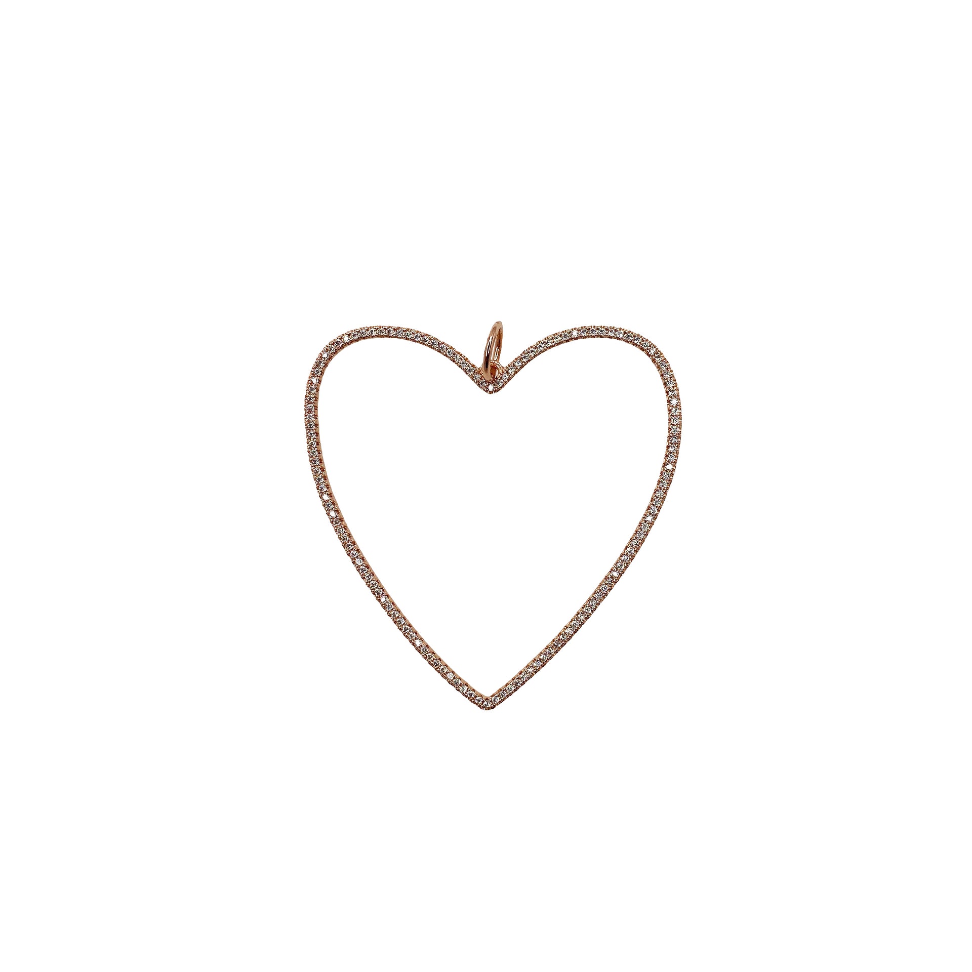 Stylish rose gold heart pendant for DIY necklaces or bracelets