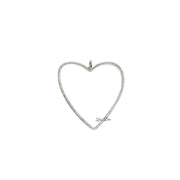 Silver open heart charm with smooth, modern silhouette
