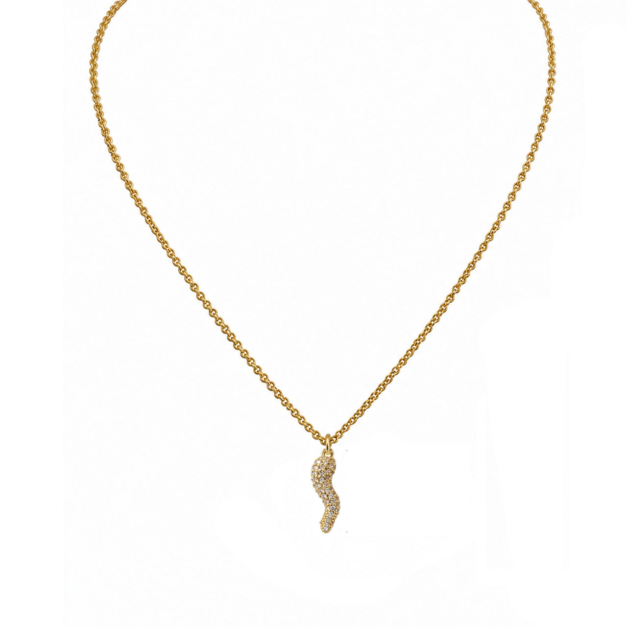 Bella Pave Italian Horn Necklace