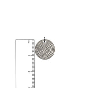 Gunmetal crystal pavé disc charm with size reference