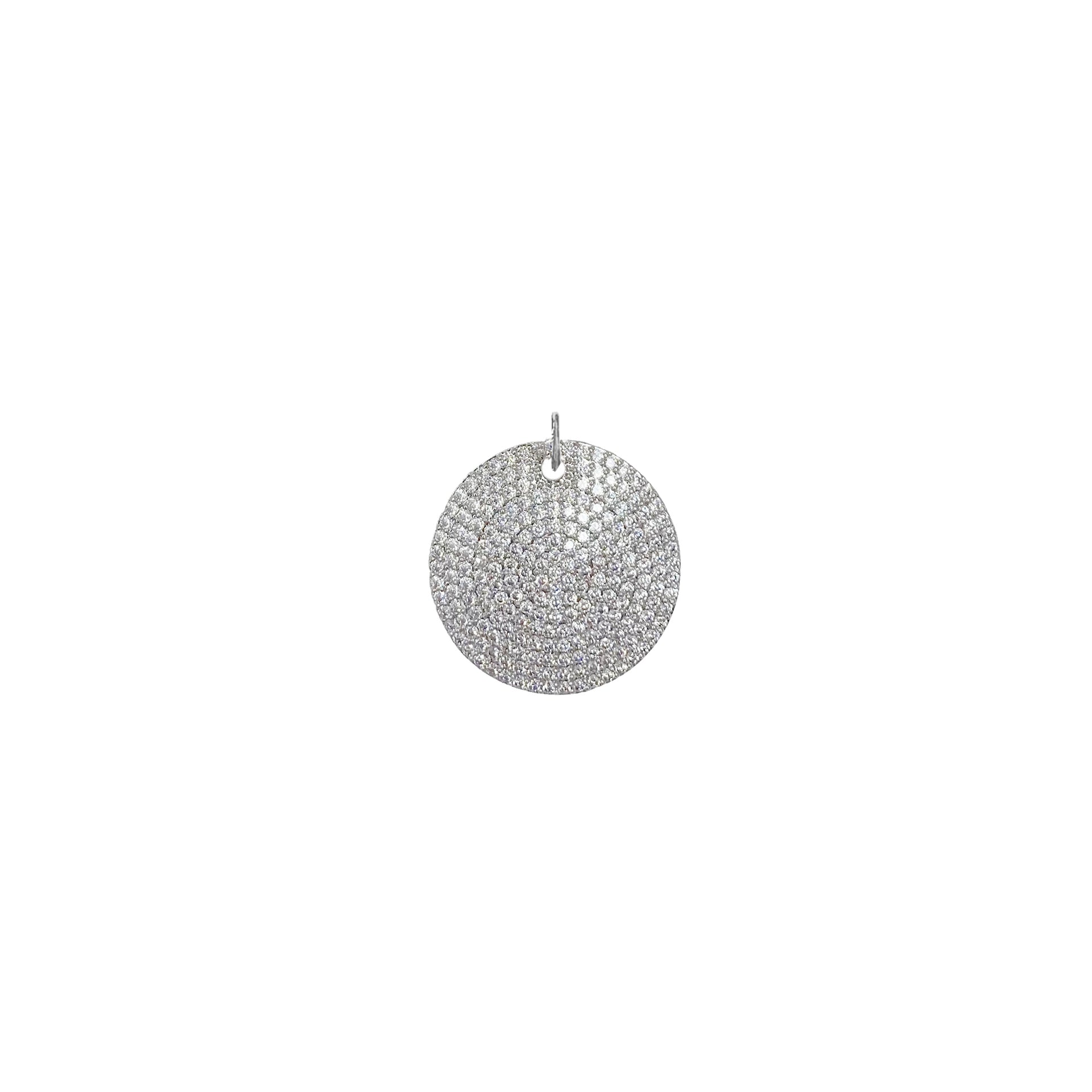 Love Lisa silver bling bling disc charm pavé pendant
