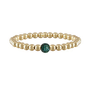 camryn colorful pave ball bracelet gold with green pave bead by love lisa jewelry