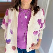 carrie love knot heart necklace gold and pink pave heart necklace styled by love lisa jewelry