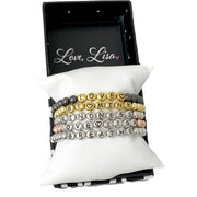 carrie personalized bracelet gift box packaging with love lisa logo