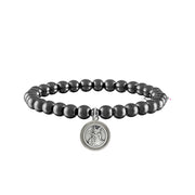 catholic medal saint beaded bracelet guardian angel gunmetal bracelet by love lisa jewelry