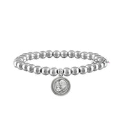 catholic medal saint beaded bracelet holy family silver bracelet religious charm jewelry by love lisa